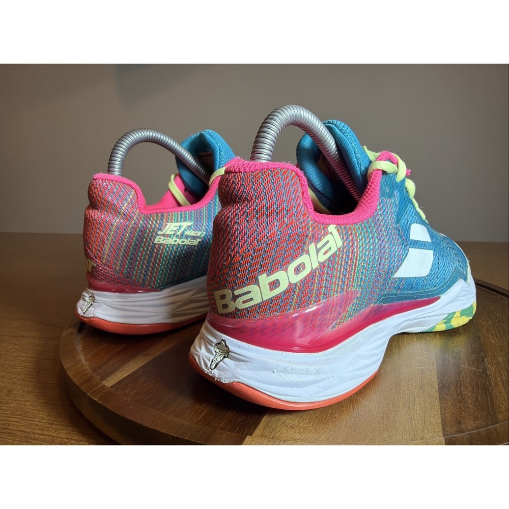 Babolat Jet Mach 2 Women Tennis Pickleball Shoes Blue Pink Michelin US 8 - Picture 3 of 16